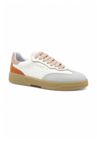 JANET Sneakers Donna Bianco Rosa J-091