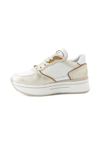 JANET Sneakers Donna Bianco Oro J-022-PE25-J18