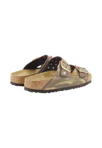 CUSTOM / BIRKENSTOCK Ciabatta Borchie Marrone Magenta 151183-PE25.C.1