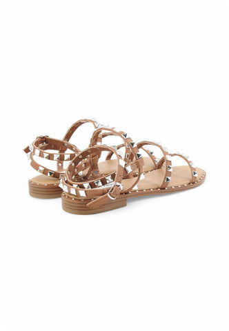 STEVE MADDEN Sandali Donna Marrone Borchie SMSTRAVEL-COG-PE25