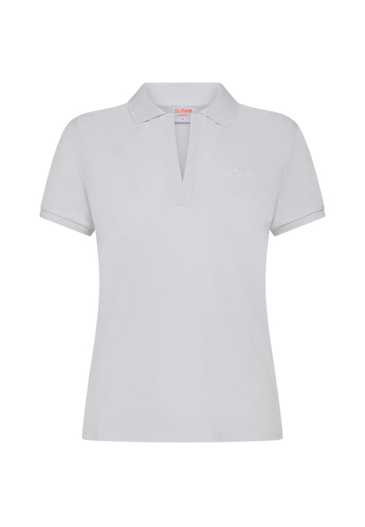 SUN68 T-Shirt Polo Donna Bianco A35202-PE25-01