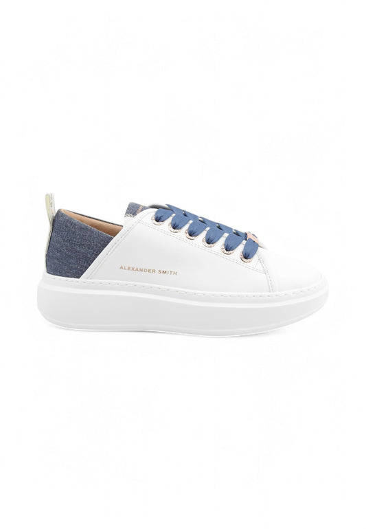 ALEXANDER SMITH Sneakers Donna Bianco Blu DenimASBBWYW-0163-WAV-PE25