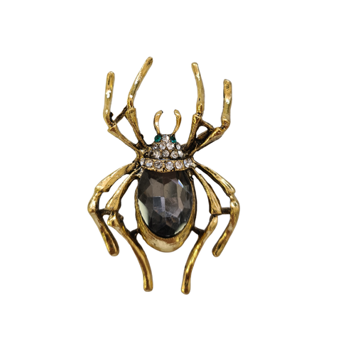 Spilla Ragno Oro Nero Argento