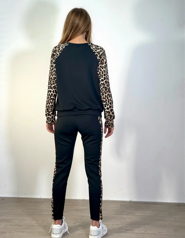 Tuta Girocollo Maniche Leopardate VIVENZIA