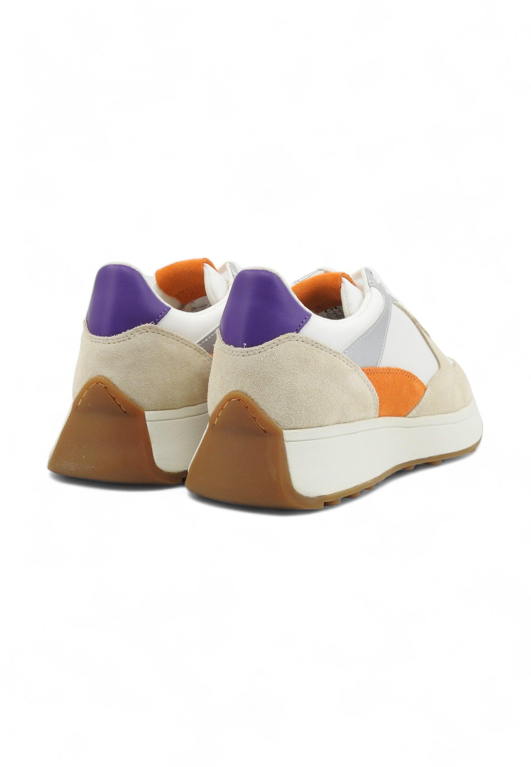 GEOX Amabel Sneaker Donna Off White Orange D45MDA02285C0794 - Sandrini Calzature e Abbigliamento