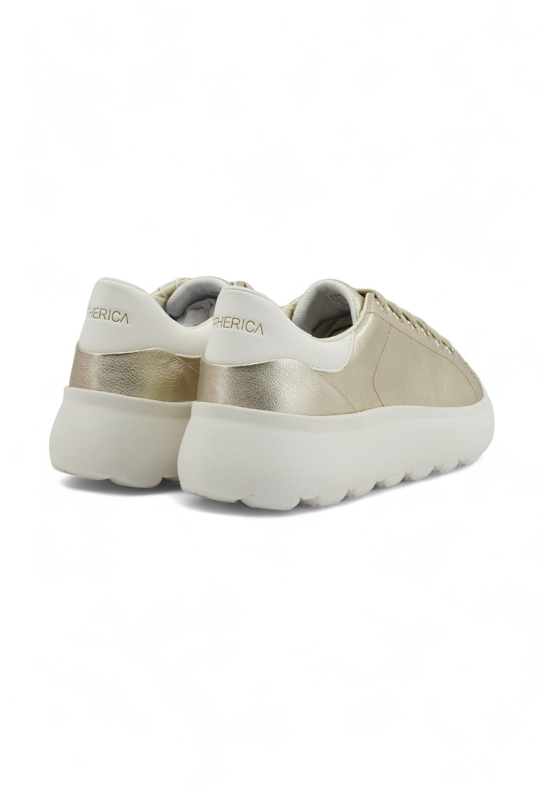 GEOX Spherica Sneaker Donna Gold Optic White D45TCC0BVBCC2X1R - Sandrini Calzature e Abbigliamento