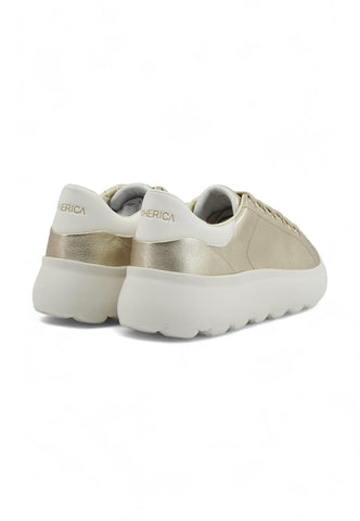 GEOX Spherica Sneaker Donna Gold Optic White D45TCC0BVBCC2X1R - Sandrini Calzature e Abbigliamento