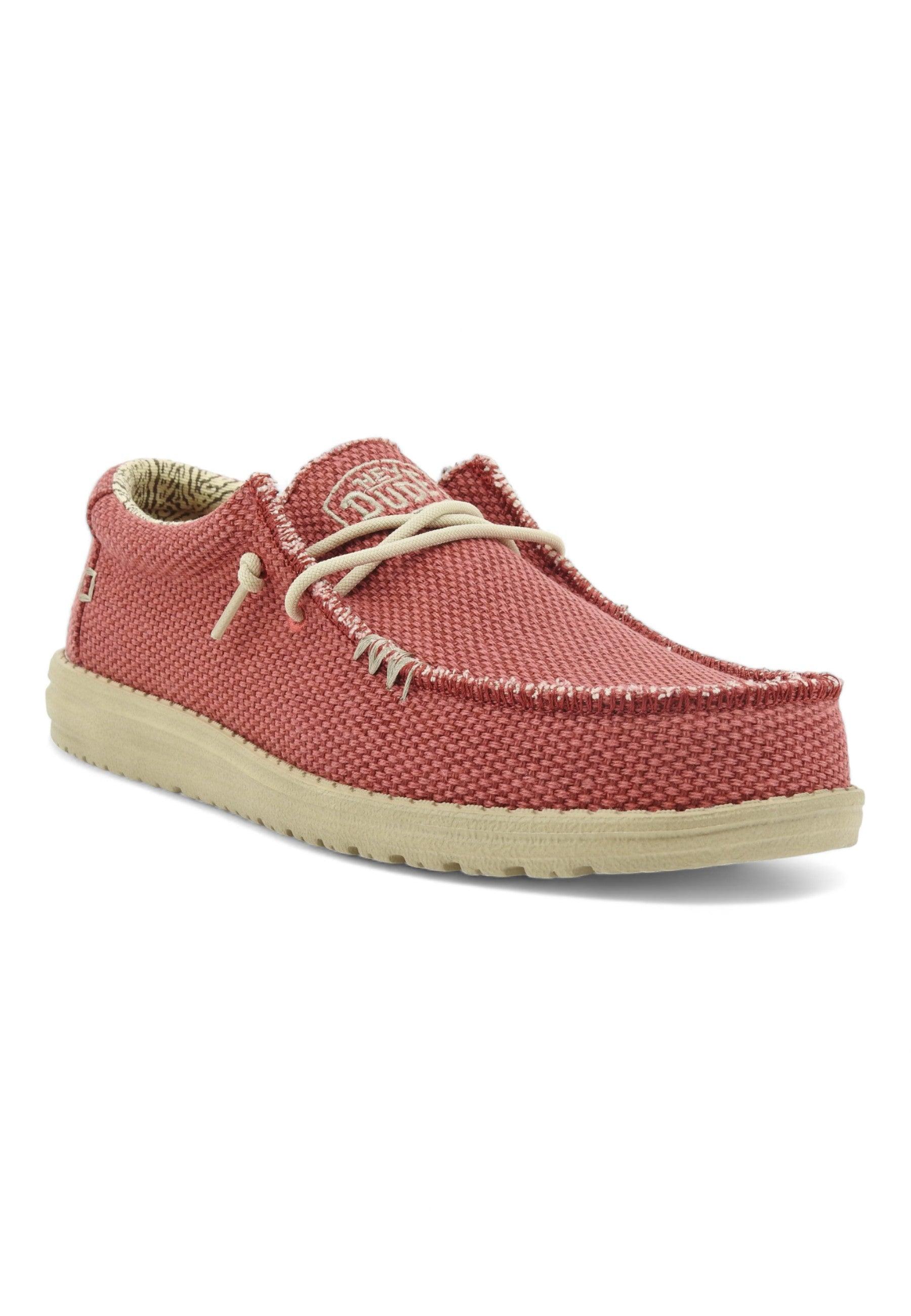 HEY DUDE Wally Braided Sneaker Vela Uomo Pompeian Red 40003-6VP - Sandrini Calzature e Abbigliamento