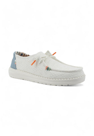 HEY DUDE Wendy Boho Sneaker Vela White Crochet 40054-1KF - Sandrini Calzature e Abbigliamento