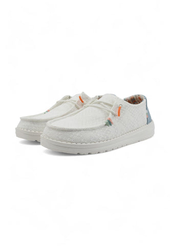 HEY DUDE Wendy Boho Sneaker Vela White Crochet 40054-1KF - Sandrini Calzature e Abbigliamento