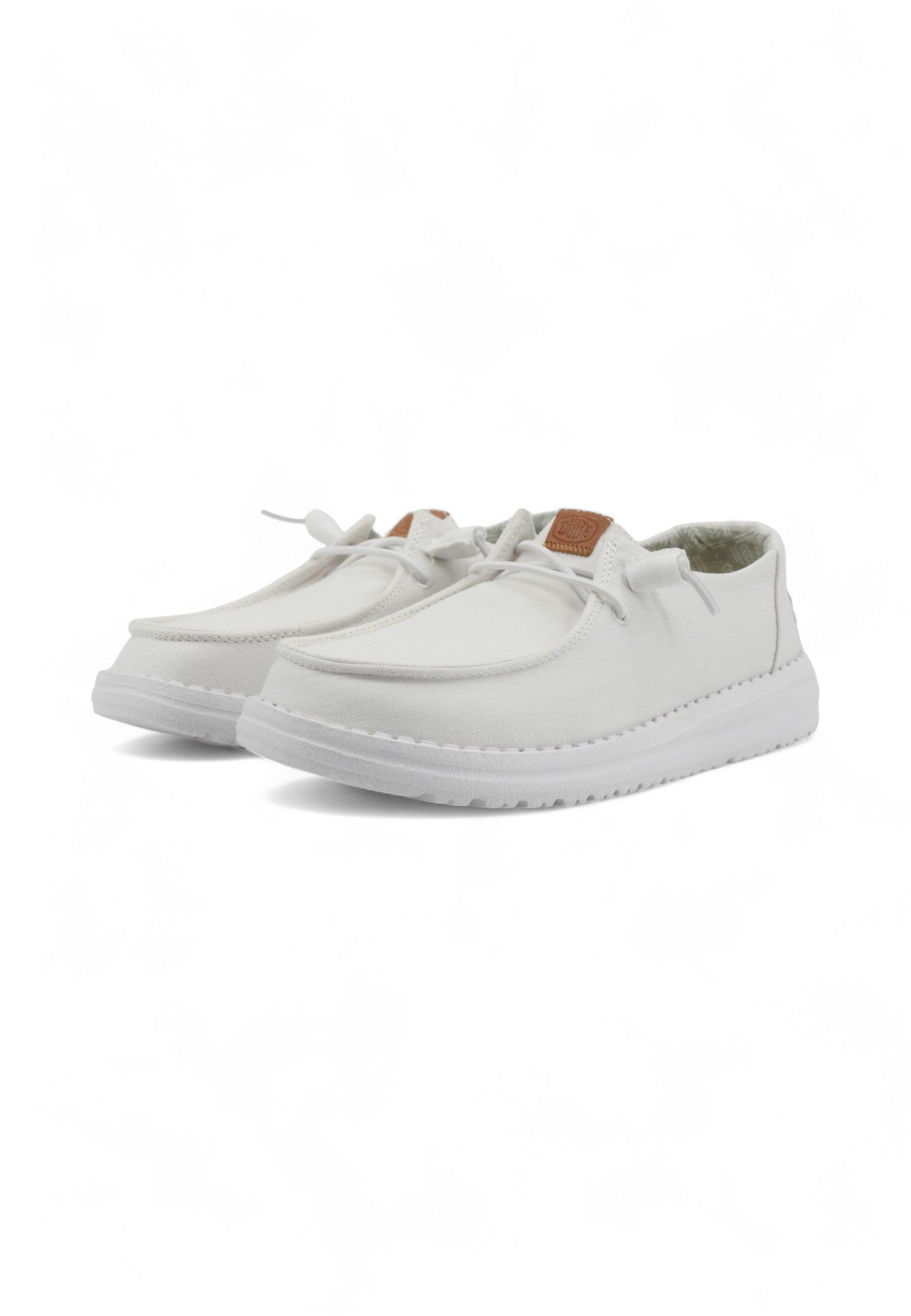 HEY DUDE Wendy Canvas Sneaker Vela Donna White 40902-100 - Sandrini Calzature e Abbigliamento