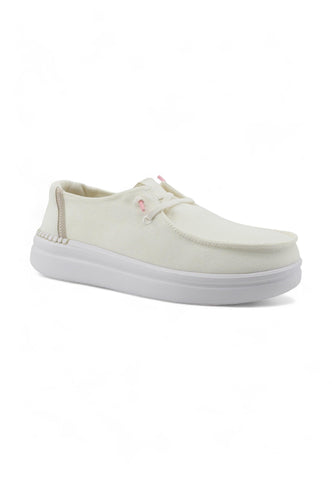 HEY DUDE Wendy RIse Sneaker Vela Donna Spark White 40074-1K8 - Sandrini Calzature e Abbigliamento