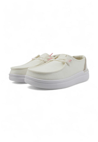 HEY DUDE Wendy RIse Sneaker Vela Donna Spark White 40074-1K8 - Sandrini Calzature e Abbigliamento