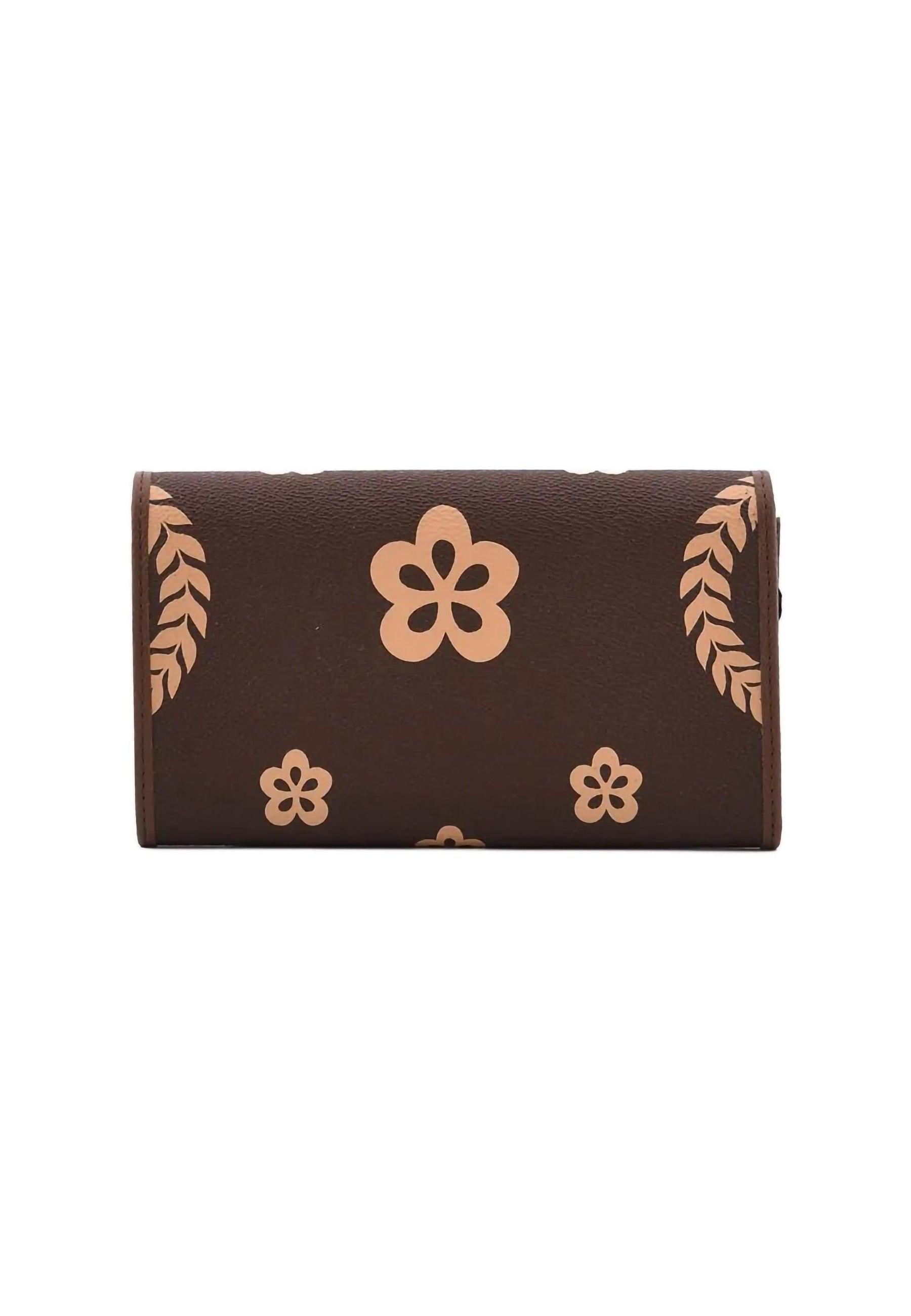 POLLINI Portafoglio Donna Big Logo Crema Marrone TE9000PP02Q1E11A - Sandrini Calzature e Abbigliamento