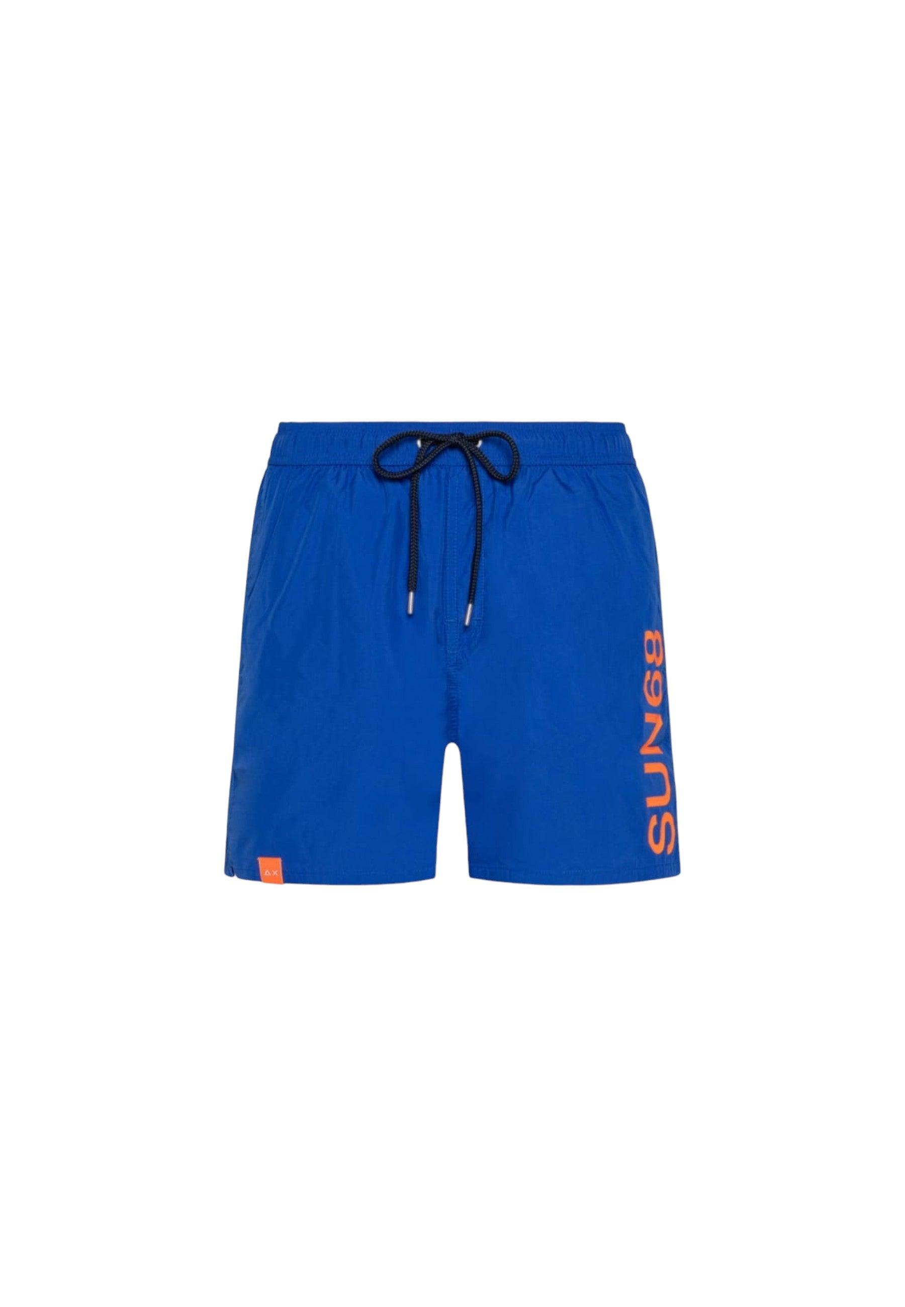 SUN68 Beachwear Swim Pant Macro Logo Costume Blu Roayl H32103 - Sandrini Calzature e Abbigliamento