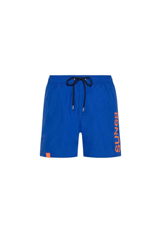 SUN68 Beachwear Swim Pant Macro Logo Costume Blu Roayl H32103 - Sandrini Calzature e Abbigliamento