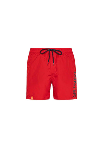 SUN68 Beachwear Swim Pant Macro Logo Costume Rosso Fuoco H32103 - Sandrini Calzature e Abbigliamento