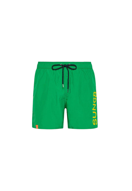 SUN68 Beachwear Swim Pant Macro Logo Costume Verde Prato H32103 - Sandrini Calzature e Abbigliamento