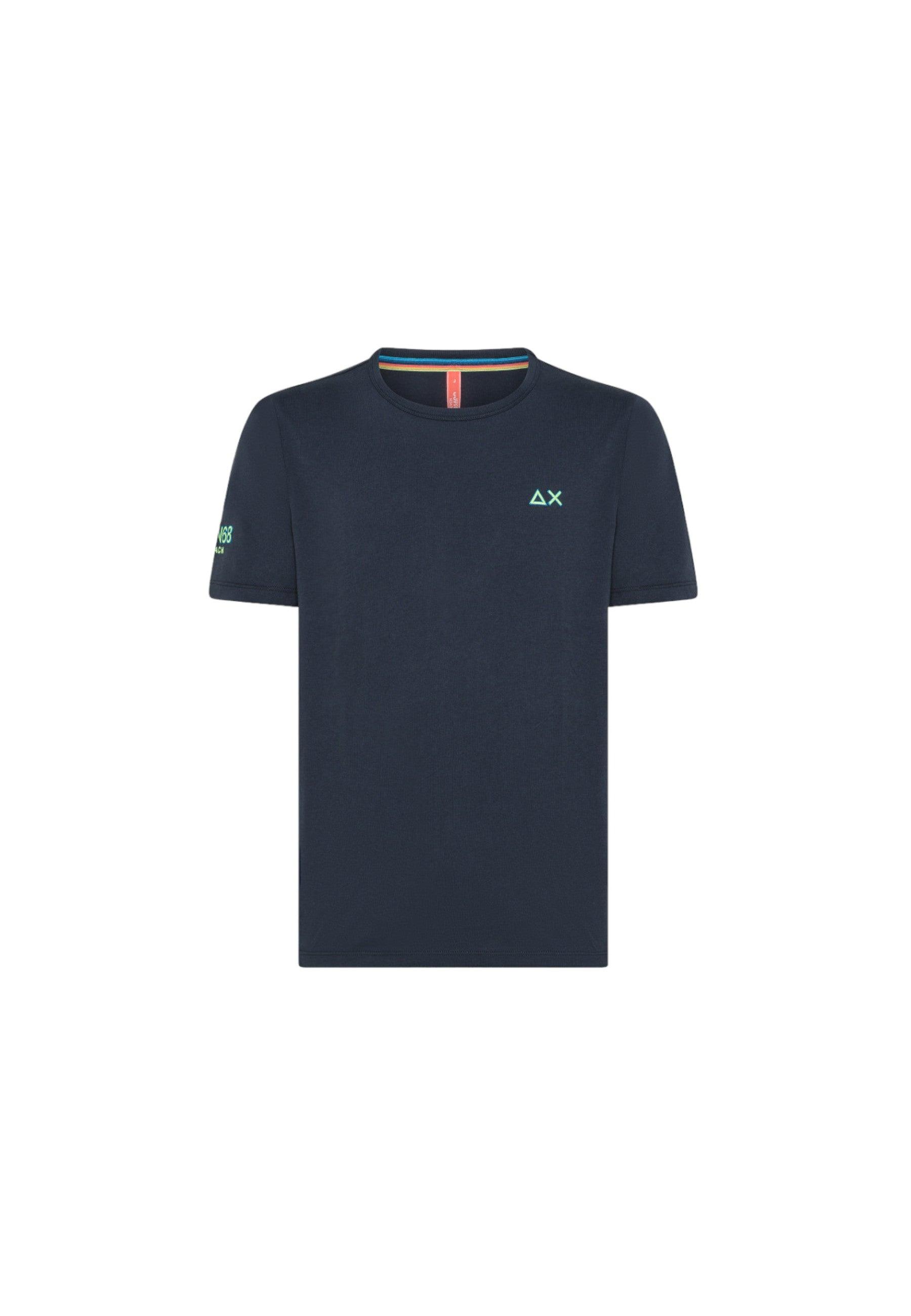 SUN68 Beachwear T-Shirt Maglietta Logo Blu T34140 - Sandrini Calzature e Abbigliamento