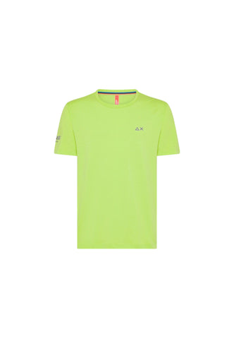 SUN68 Beachwear T-Shirt Maglietta Logo Lime Giallo T34140 - Sandrini Calzature e Abbigliamento