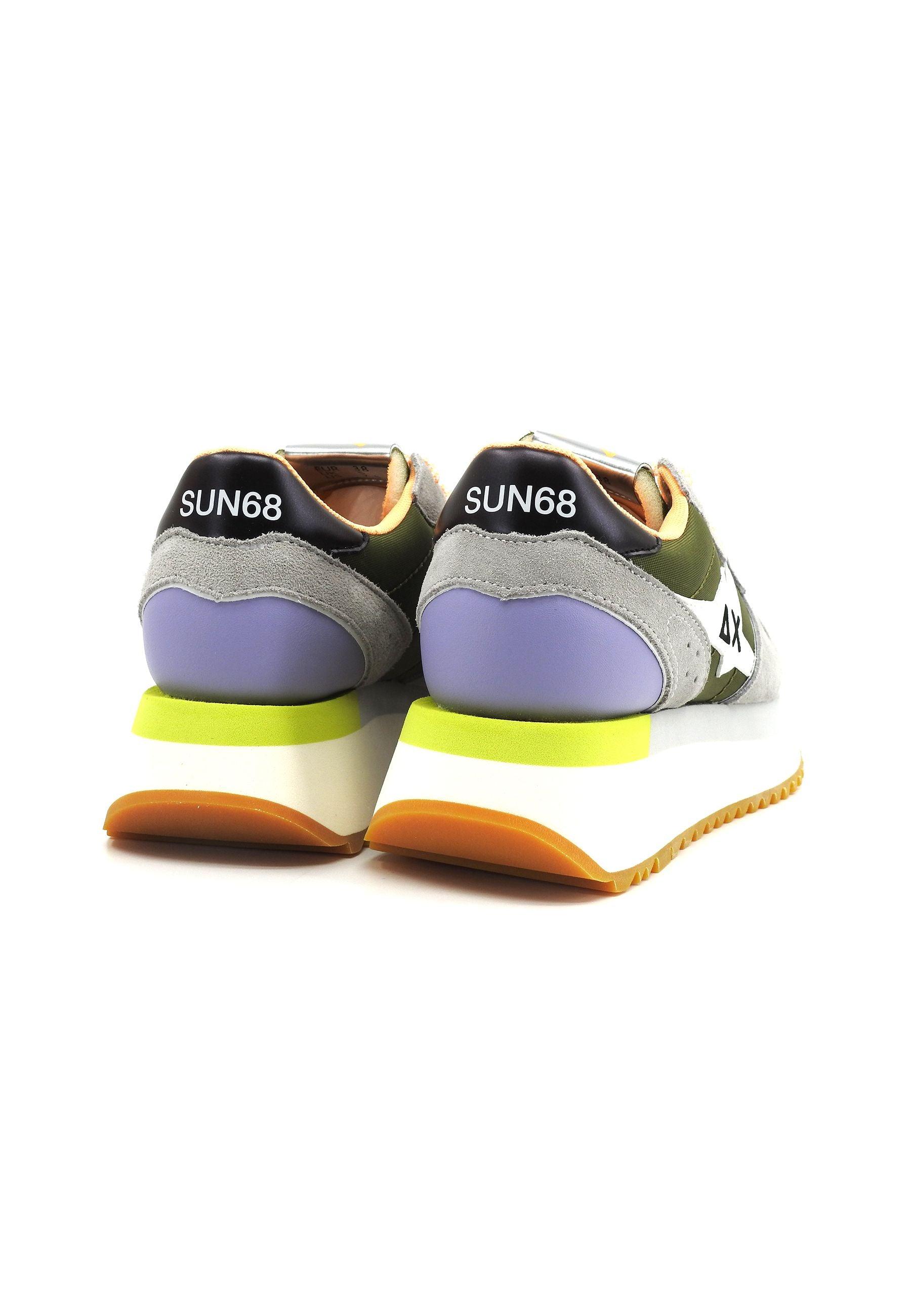 SUN68 Big Stargirl Printed Logo Sneaker Donna Verde Militare Z34214 - Sandrini Calzature e Abbigliamento