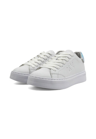 SUN68 Grace Leather Sneaker Donna Bianco Argento Z34226 - Sandrini Calzature e Abbigliamento