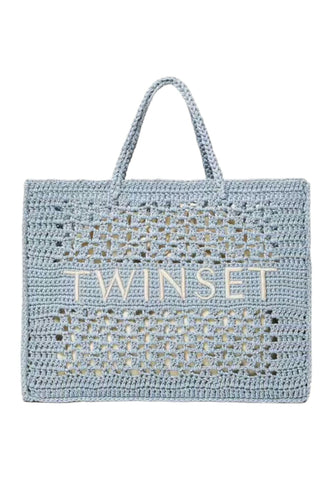 TWINSET Borsa Tote Large Donna Blue Tear Azzurro 241TB7320 - Sandrini Calzature e Abbigliamento