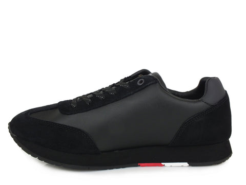 TOMMY H. Corporate Leather Flag Runner Black FM0FM02380