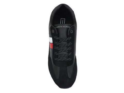 TOMMY H. Corporate Leather Flag Runner Black FM0FM02380