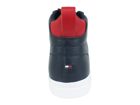 TOMMY H. Flag Detail Leather Sneaker High Midnight FM0FM02371