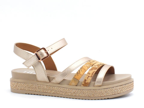 ALVIERO MARTINI 1° CLASSE Sandalo Oro Rosa Geo Beige P3A2-10582