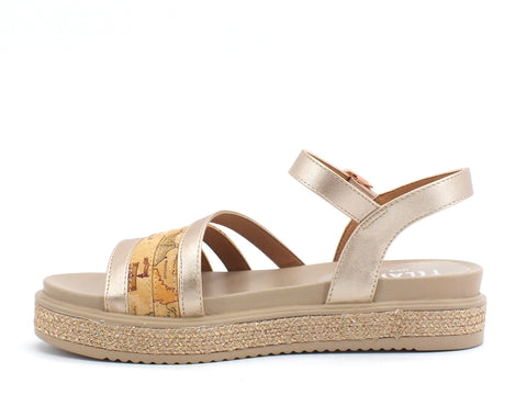 ALVIERO MARTINI 1° CLASSE Sandalo Oro Rosa Geo Beige P3A2-10582