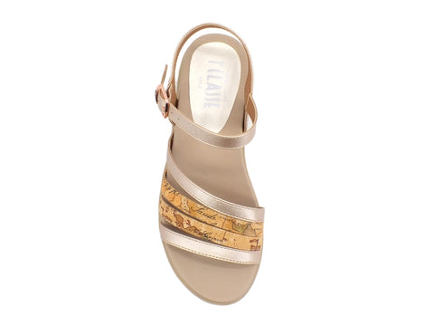 ALVIERO MARTINI 1° CLASSE Sandalo Oro Rosa Geo Beige P3A2-10582