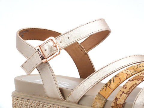 ALVIERO MARTINI 1° CLASSE Sandalo Oro Rosa Geo Beige P3A2-10582