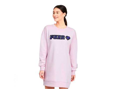 PUMA Digital Love Dress Maxi Felpa Lilac Snow 59706995