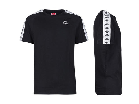 KAPPA 222 Banda Coen Slim T-Shirt Uomo Black White 303UV10