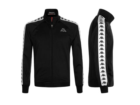 KAPPA 222 Banda Anniston Slim Felpa Uomo Black White 301EFU0