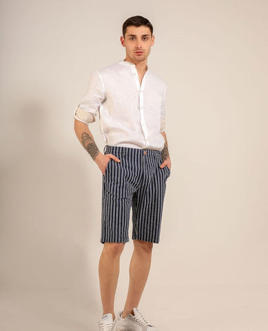 MARKUP Bermuda Righe Blu Bianco MK79645