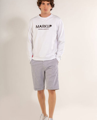 MARKUP Bermuda Righe Bianco Blu MK79641