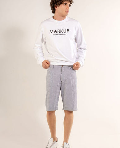 MARKUP Bermuda Righe Bianco Blu MK79641