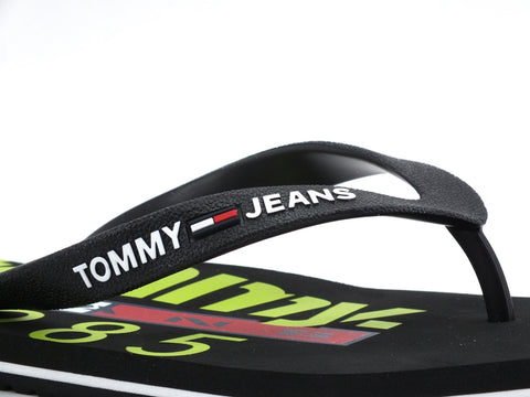 TOMMY HILFIGER Tommy Jeans Beach Sandal Print Ciabatta Black EM0EM00430