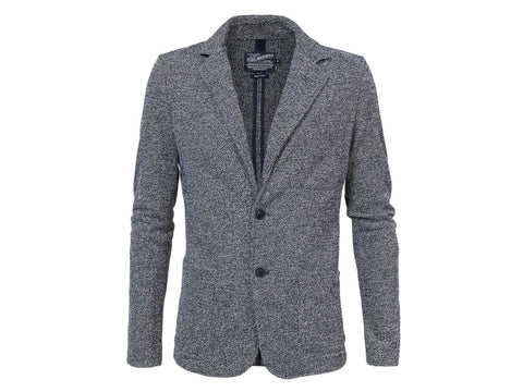 PETROL Giacca Blazer Trama Blu Bianco M-1000-BLA113