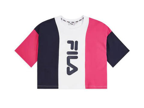 FILA Women Bai Cropped Tee T-Shirt Pink Black White 687492