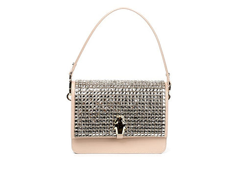 CAVALLI Class Milano Bag Borsa Pelle Nude White CLN009