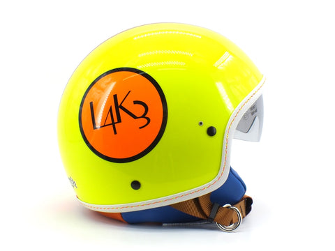 LAKE L4K3 Casco Jet Visiera Yellow Fluo