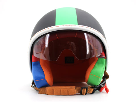 LAKE L4K3 Casco Jet Visiera Nero Opaco Green