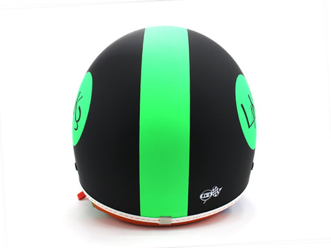 LAKE L4K3 Casco Jet Visiera Nero Opaco Green