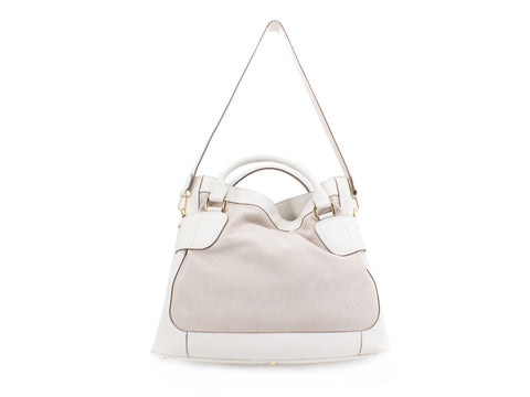 NANNINI Casual Suede Borsa Bag Pelle Off White 16148A