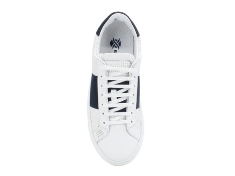 BRIMARTS Sneakers Uomo Pelle Bianco Navy 442808