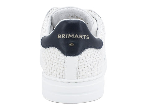 BRIMARTS Sneakers Uomo Pelle Bianco Navy 442808